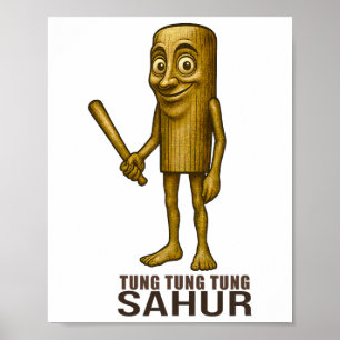 Póster Tung Tung Tung Sahur - Niños Divertidos con Brainr
