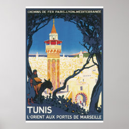Póster Tunis Vintage Travel Poster