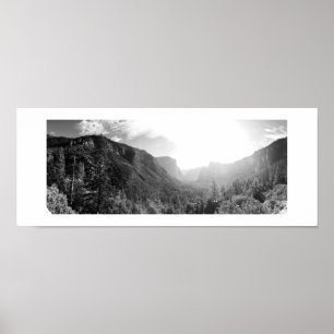 Póster Tunnel View Yosemite Valley Poster - Blanco y negr