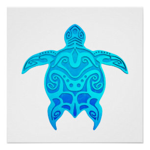 Póster Turba tribal azul