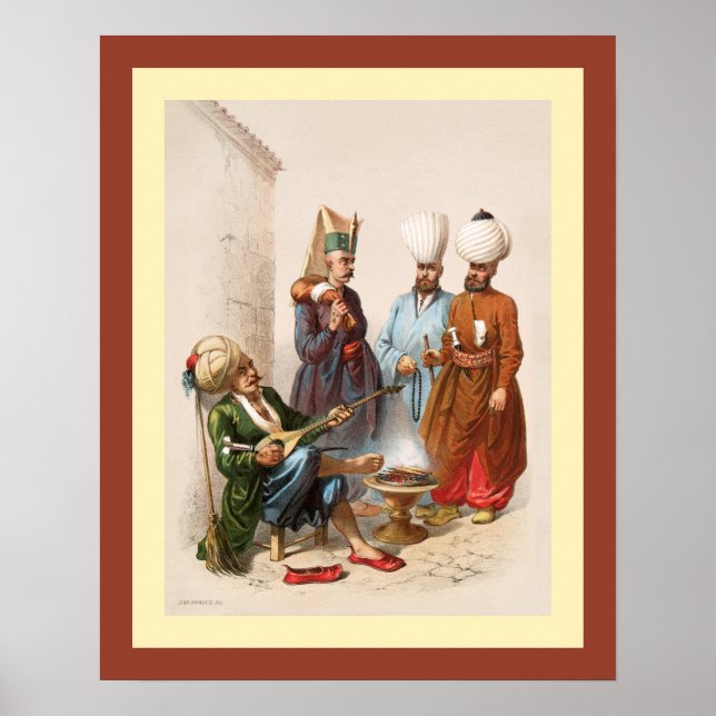 Póster Turco~Imperio otomano~ Estambul~ Jean Brindesi ~ (Frente)
