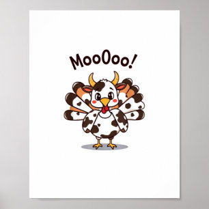 Póster Turco Moo Cow Cstume Bastante Gracioso Día de Acci