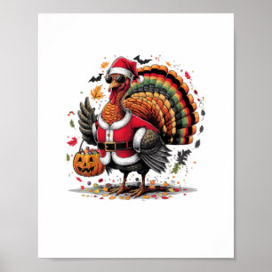 Póster Turco Moo Cow Cstume Gracioso Día de Acción de Gra