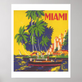 Póster Turismo de Miami Florida de los años 30