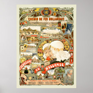Póster Turismo de viajes por el Art Nouveau Holanda