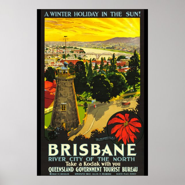 Póster Turismo en Brisbane Australia (Frente)