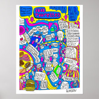 Póster turistas de comida