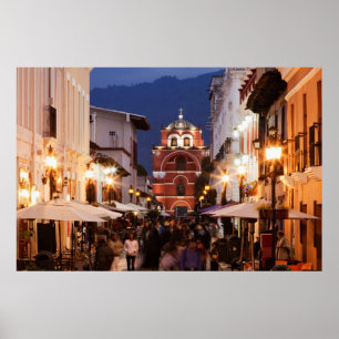 Póster Turistas en la calle de San Cristobal de Las Casas
