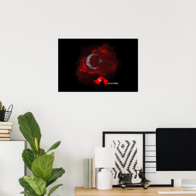 Póster Turkey flag (Oficina en casa)