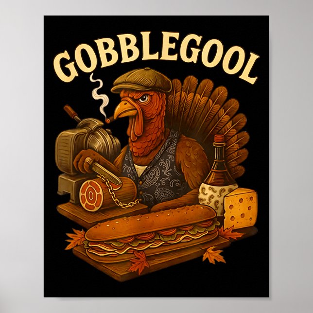 Póster Turkey Gabagool Gobbol Funny Italian Food  (Frente)