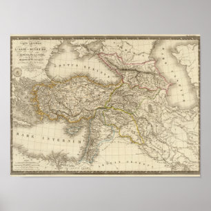 Póster Turkey Syria map