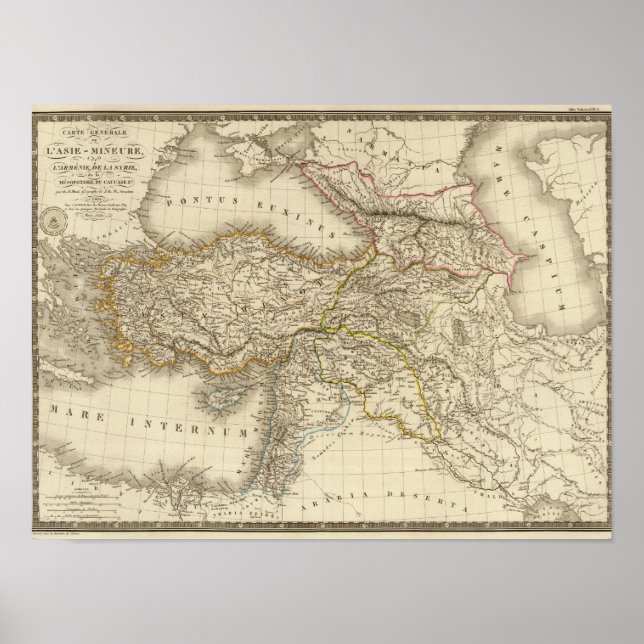 Póster Turkey Syria map (Frente)