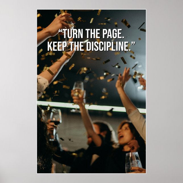 Póster Turn the Page Keep the Discipline Motivation Poste (Frente)