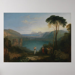 Póster Turner - Aeneas en el lago Avernus y Sybil Cubano