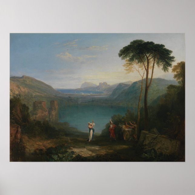 Póster Turner - Aeneas en el lago Avernus y Sybil Cubano (Frente)