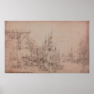 Póster Turner - Arroja barcos carboneros cargando escudos
