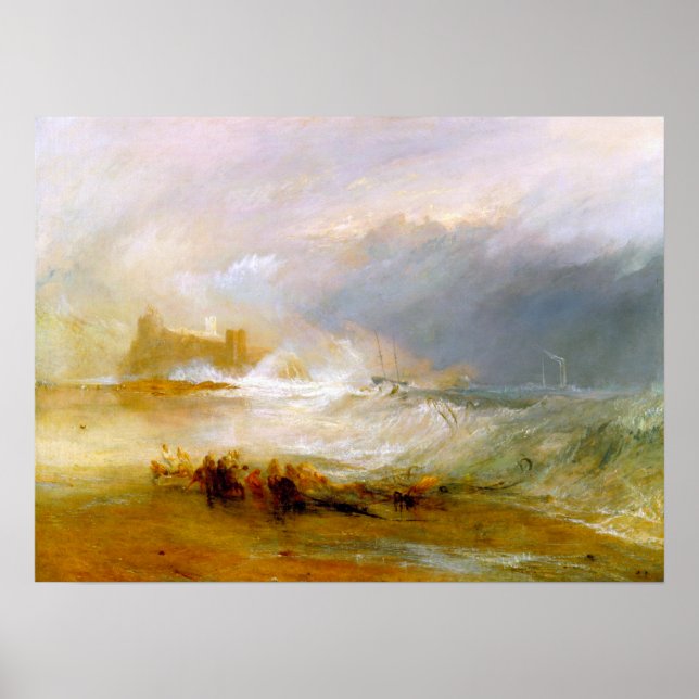 Póster Turner - Barco de vapor asistiendo a un barco fuer (Frente)