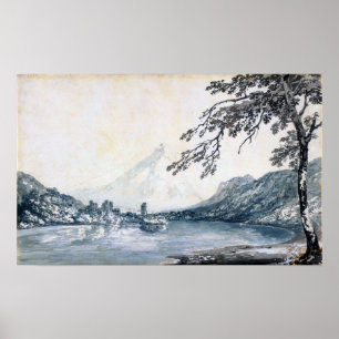 Póster Turner - En la distancia entre el lago Unterseen y