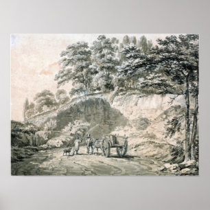 Póster Turner - Hombre con caballo y carro que entra en l