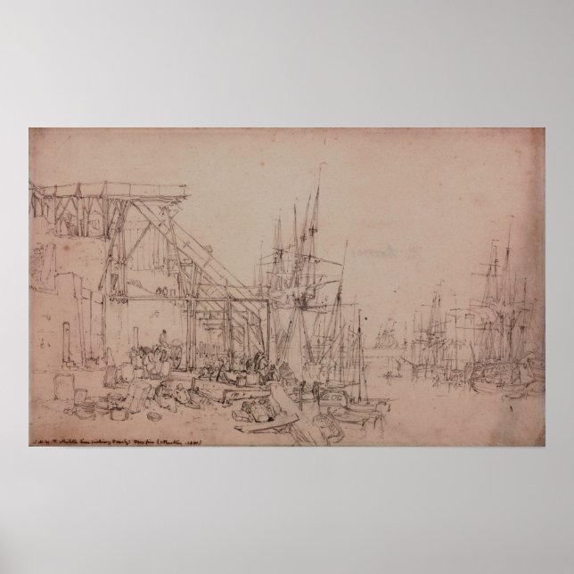 Póster Turner - Hurries Barcazas de Carbón Cargando North (Frente)