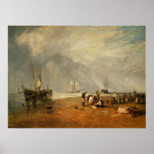 Póster Turner - Mercado de Pescado en Hastings Beach