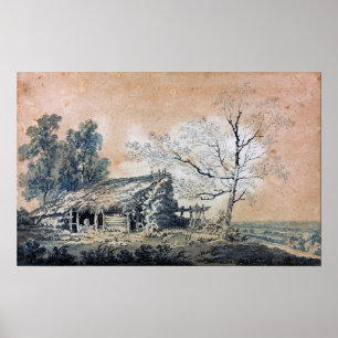 Póster Turner - Paisaje con granero