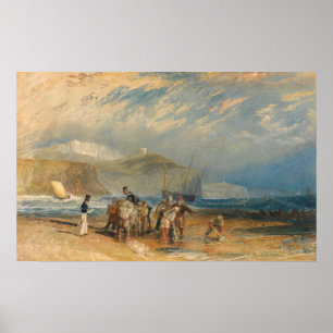 Póster Turner - Puerto y costa de Folkestone para la domi