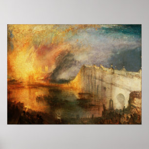 Póster Turner - Quema de casas de los señores y los Comun