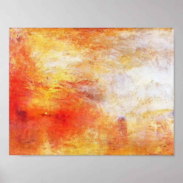 Póster Turner Sun Situándose Sobre Un Paisaje Resumen Del (Frente)