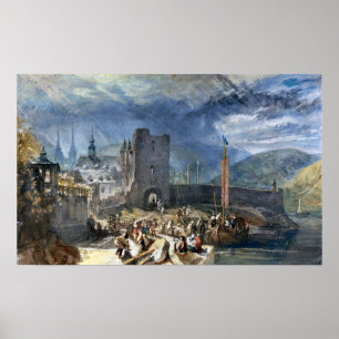 Póster Turner - Vista de Boppart con figuras en