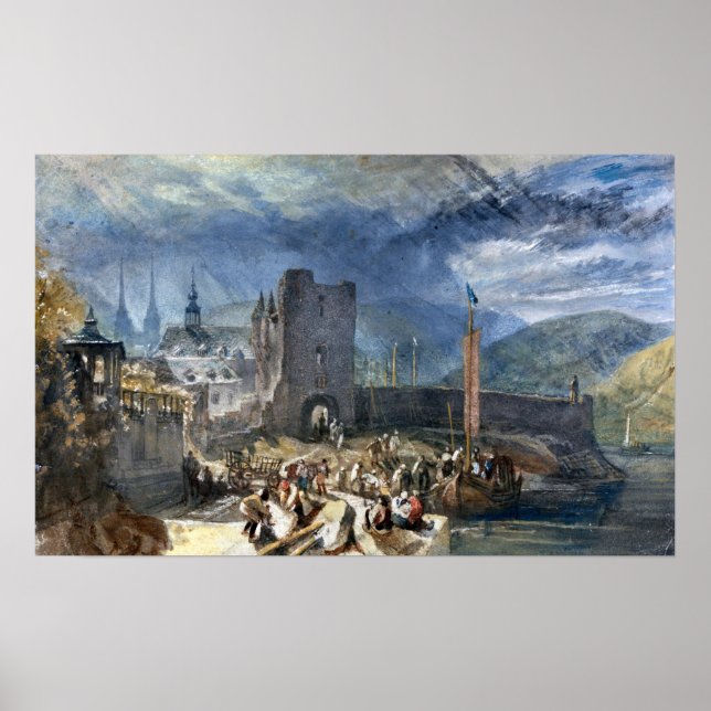 Póster Turner - Vista De Boppart Con Las Cifras En (Frente)