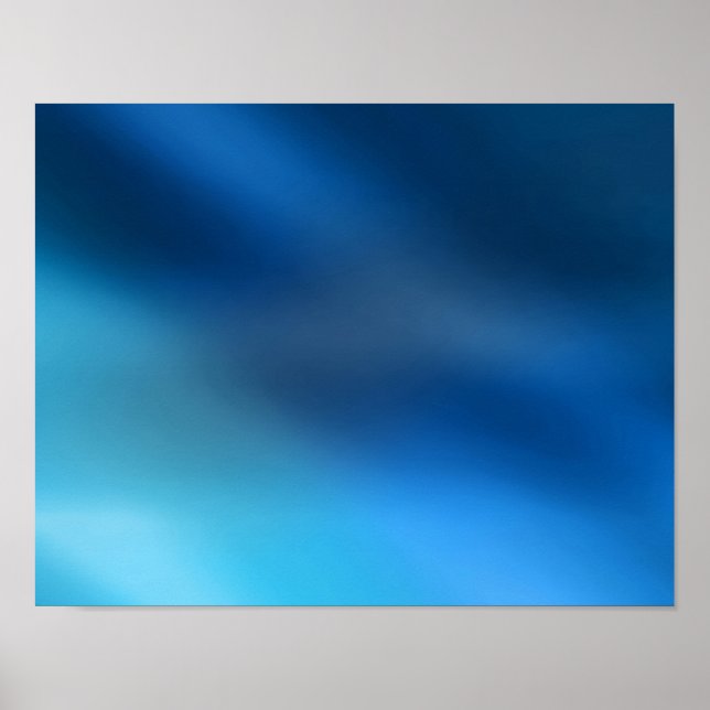 Póster Turquesa azul cobalto y gris abstracto brillante m (Frente)