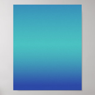 Póster Turquesa Azul Ombré