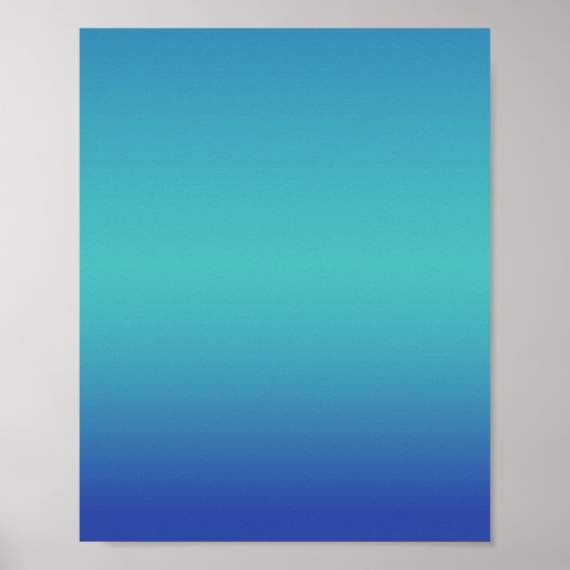 Póster Turquesa Azul Ombré (Frente)