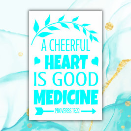 Póster Turquesa de verso bíblico | Papel pesado de archiv