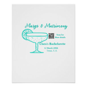 Póster Turquesa Margs & Matrimonia Bachelorette
