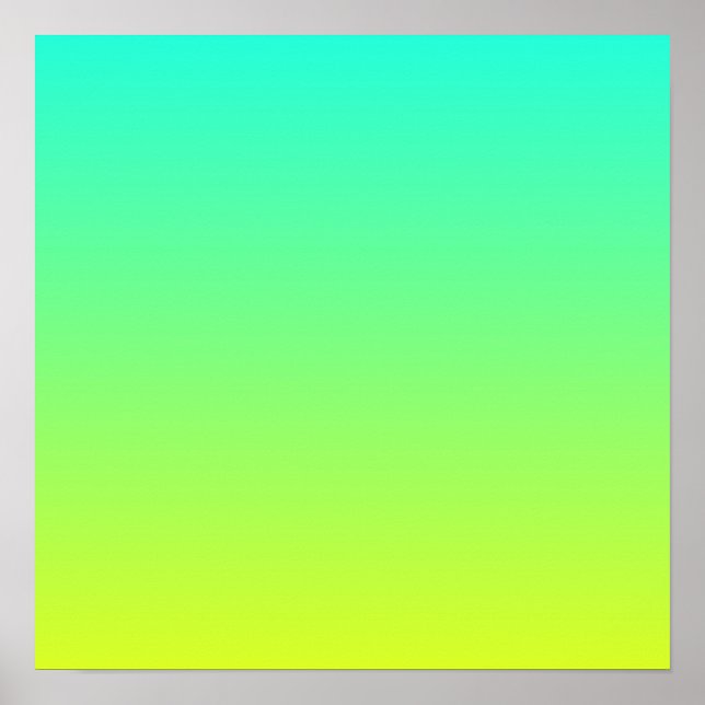 Póster turquesa verde limón amarillo limón oscuro moderno (Frente)