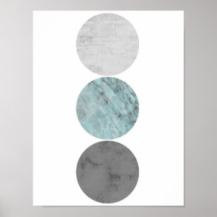 Póster Turquesa y poster de los círculos del gris