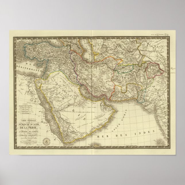 Póster Turquía asiática, Persia, Arabia, Kabul (Frente)