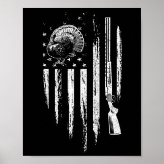 Póster Turquía caza la bandera estadounidense y truene re