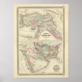 Póster Turquía en Asia, Persia, Arabia, Beluchistán