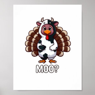Póster Turquía En Vacas, Moo Gracioso Día De Gracias _2_1