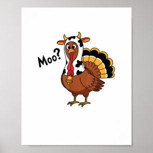 Póster Turquía Moo Cow Funny Thankde Performance Spri
