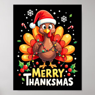 Póster Turquía Santa Feliz Feliz Feliz Feliz Día de Graci