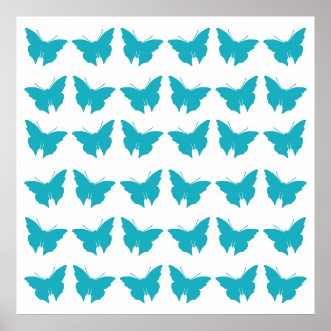 Póster Turquoise Bold Butflies (Frente)