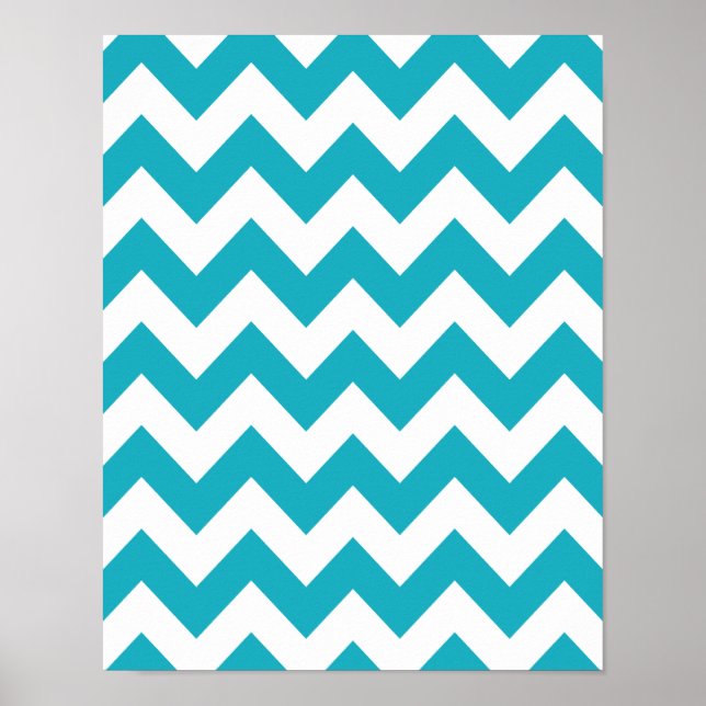 Póster Turquoise Bold Chevron (Frente)