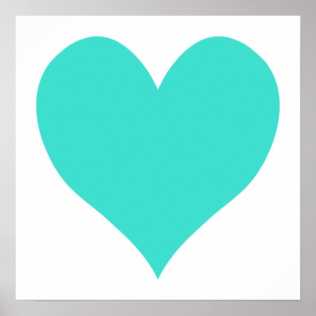 Póster Turquoise Cute Heart (Frente)