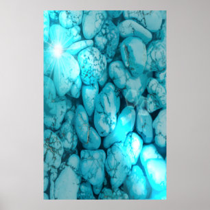 Póster Turquoise Gemstone Sun Poster