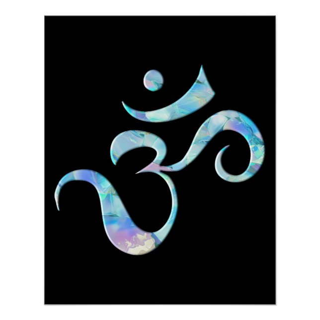 Póster Turquoise Marbled Om (Anverso)