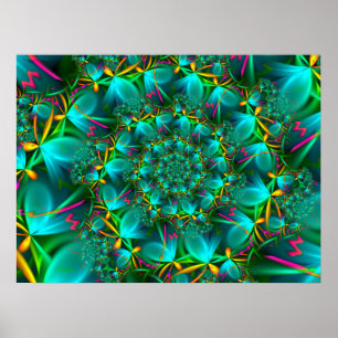 Póster Turquoise Spiral